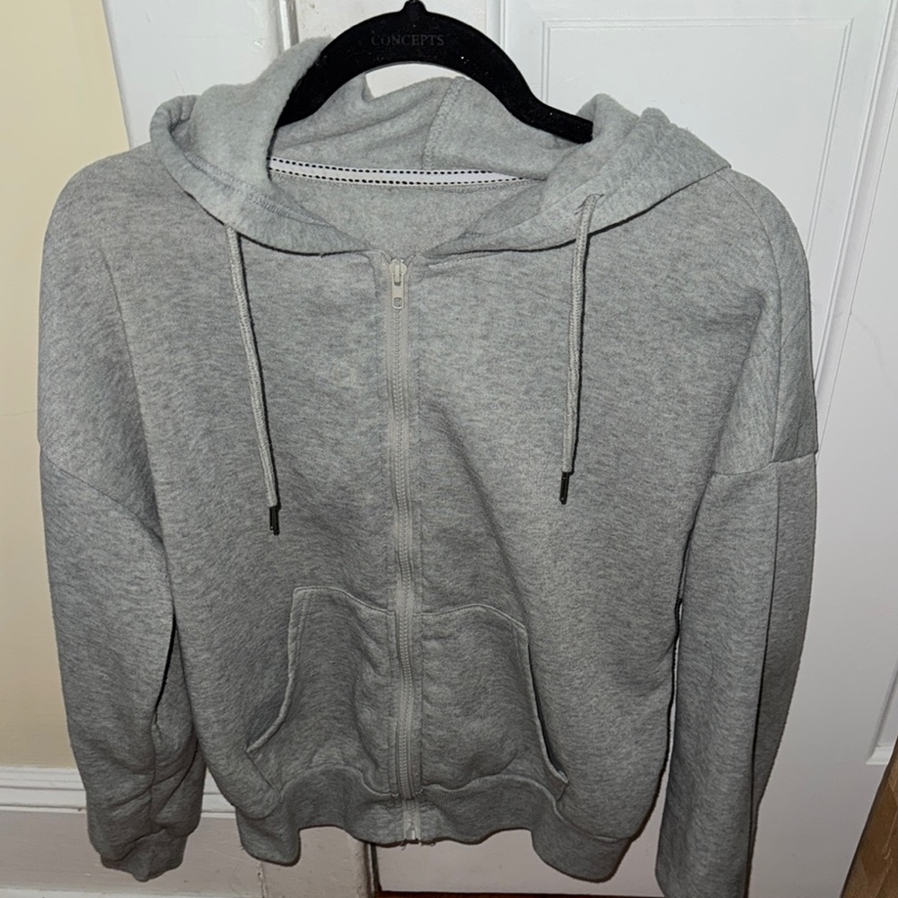SHEIN Gray Zip Up Sweater